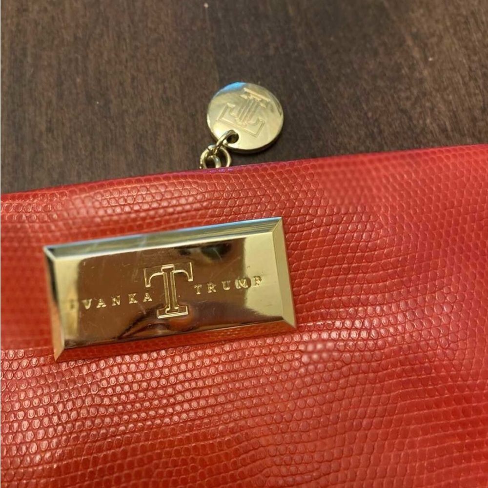 Ivanka Trump Textured Red Clutch